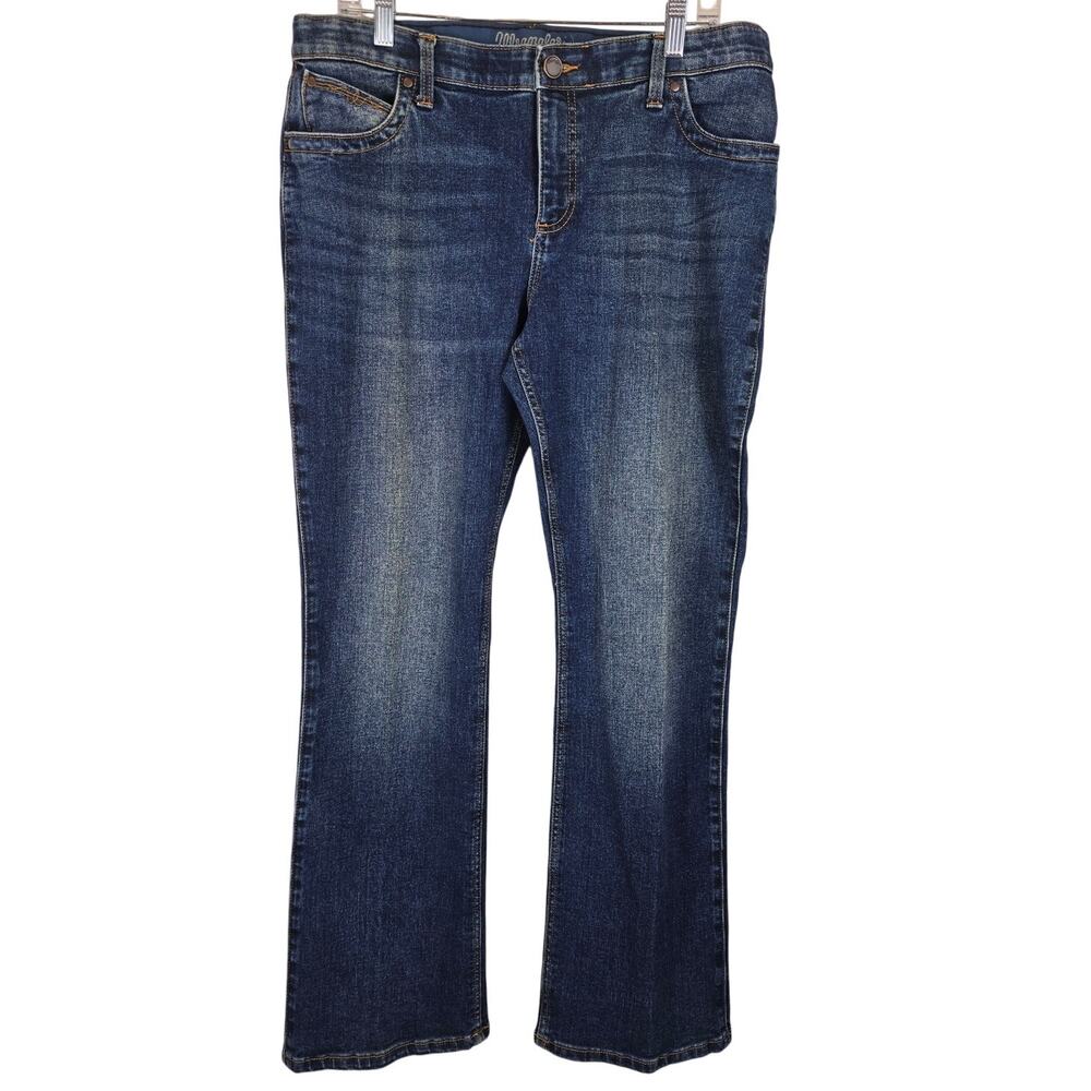 Wrangler Q-Baby Medium Wash Whiskering Women's Bootcut Jeans 13 x 32
